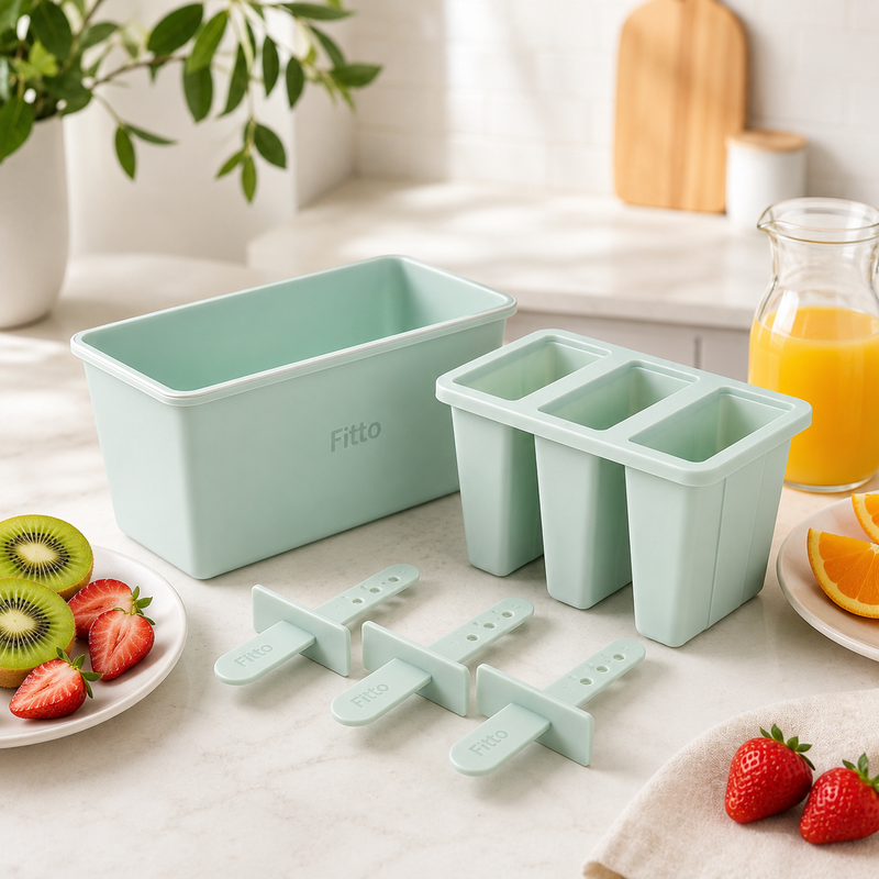 144 Pieces 3-Cavity Popsicle Mold Sets with Reusable Sticks (Plastic Ice Cream Mold for Homemade Frozen Treats)