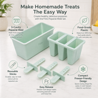 144 Pieces 3-Cavity Popsicle Mold Sets with Reusable Sticks (Plastic Ice Cream Mold for Homemade Frozen Treats)