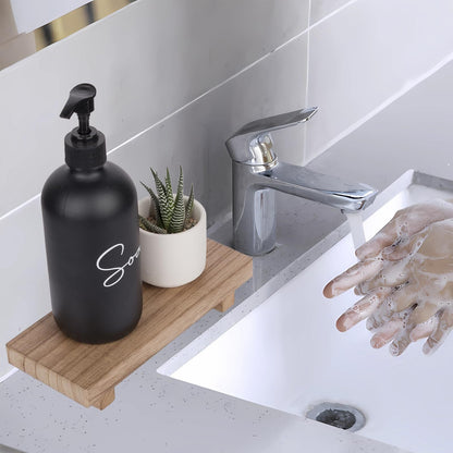 Refillable Black Soap Dispenser for Sustainable Bathroom Use