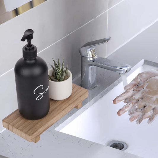 Refillable Black Soap Dispenser for Sustainable Bathroom Use
