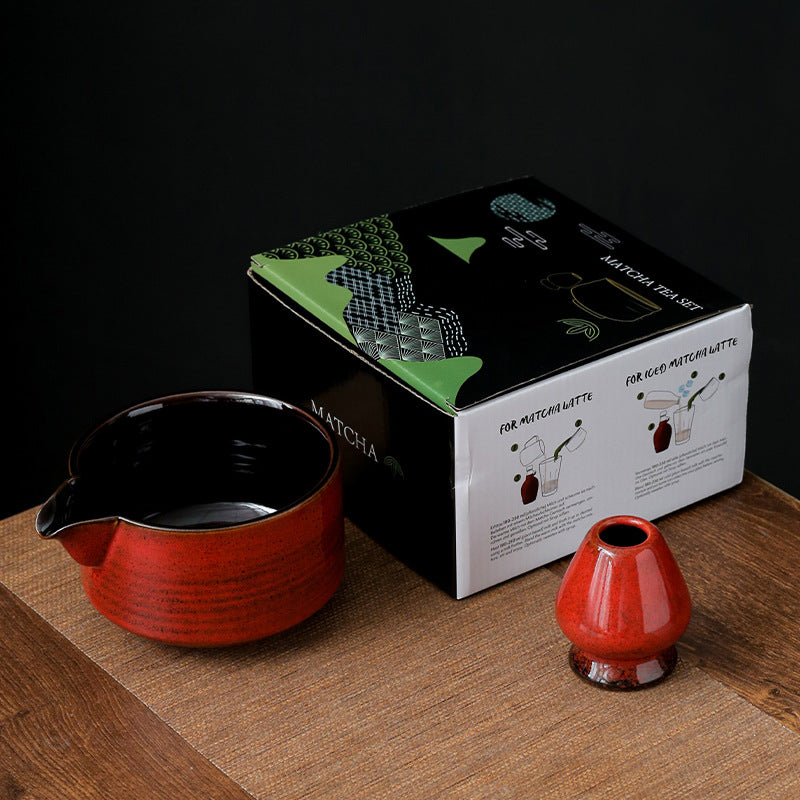 Eco-Friendly Matcha Tea Set - Sustainable Ceramic Tea Set with Earthy Tones