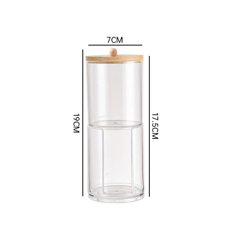 Eco-Friendly Glass Storage Jars with Bamboo Lids for Bathroom Organization