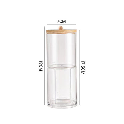 Eco-Friendly Glass Storage Jars with Bamboo Lids for Bathroom Organization