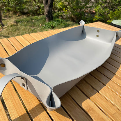 Eco-Friendly Silicone Bathtub Caddy Tray - Beige, Rectangular