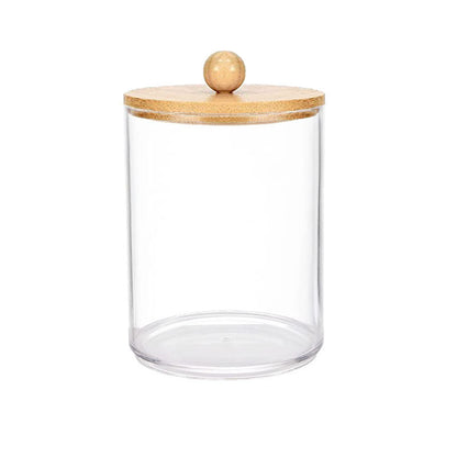 Eco-Friendly Glass Storage Jars with Bamboo Lids for Bathroom Organization