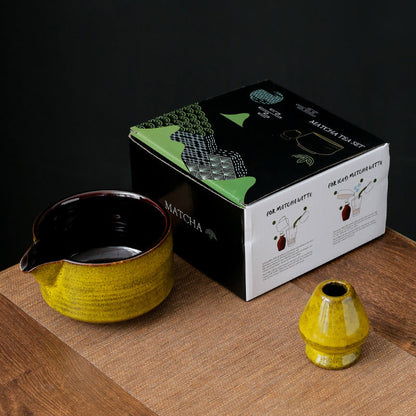 Eco-Friendly Matcha Tea Set - Sustainable Ceramic Tea Set with Earthy Tones