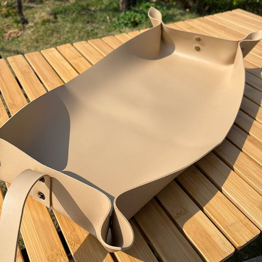 Eco-Friendly Silicone Bathtub Caddy Tray in Beige