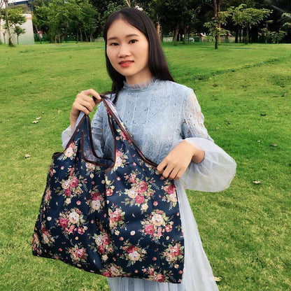Eco-Friendly Reusable Shopping Bag - Durable Floral Tote for Groceries