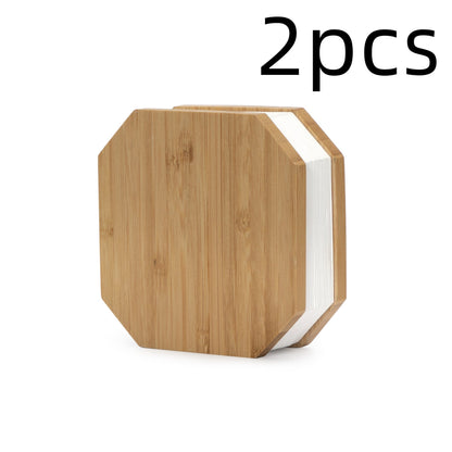 Natural Wood Octagonal Tissue Box Cover - Eco-Friendly Home Décor