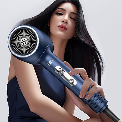 Energy-Efficient Blue Hair Dryer with Digital Display