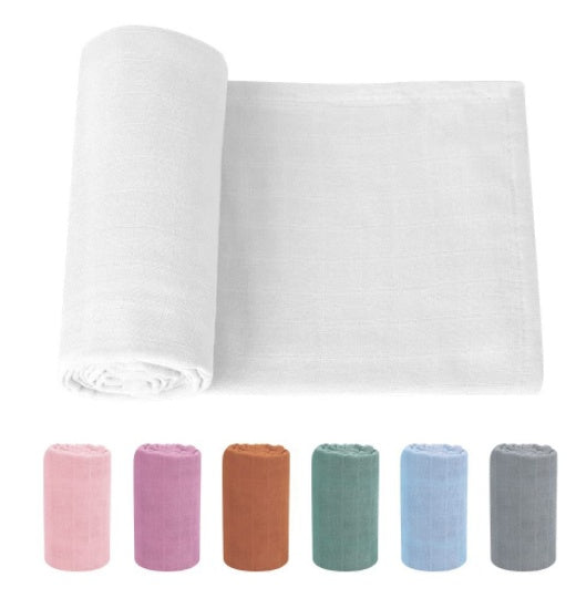 Organic Cotton Muslin Swaddle Blanket - Mustard, Eco-Friendly Baby Essential