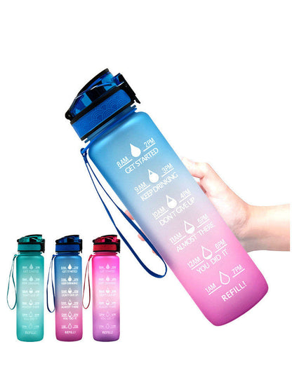 Hydration Time-Marker Water Bottle - Eco-Friendly, BPA-Free, 1L Capacity