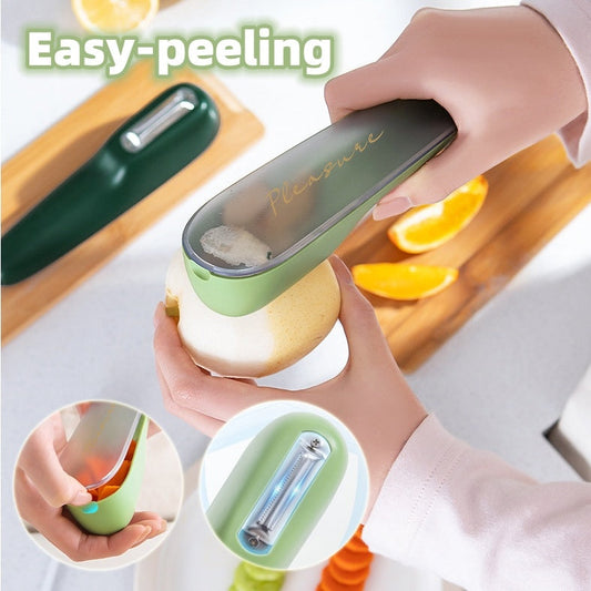 Eco-Friendly Ergonomic Vegetable Peeler in Green and Gray