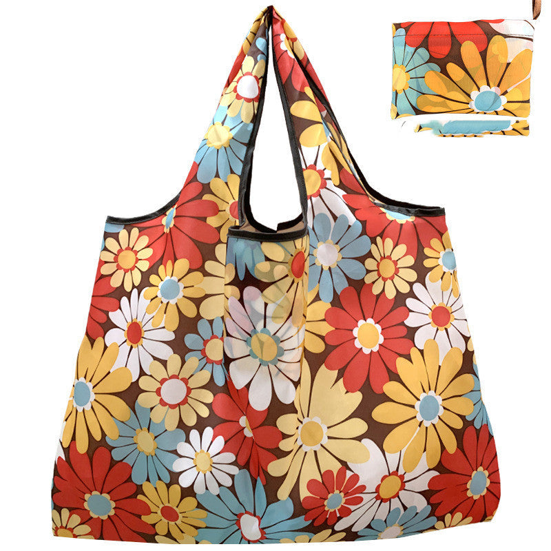 Eco-Friendly Reusable Shopping Bag - Durable Floral Tote for Groceries