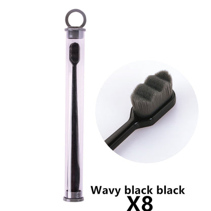 Eco-Friendly Bamboo Toothbrush with Wavy Handle Design