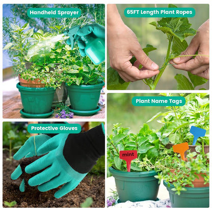 Eco-Friendly Gardening Tool Set with Durable Aluminum Tools and Reusable Bag