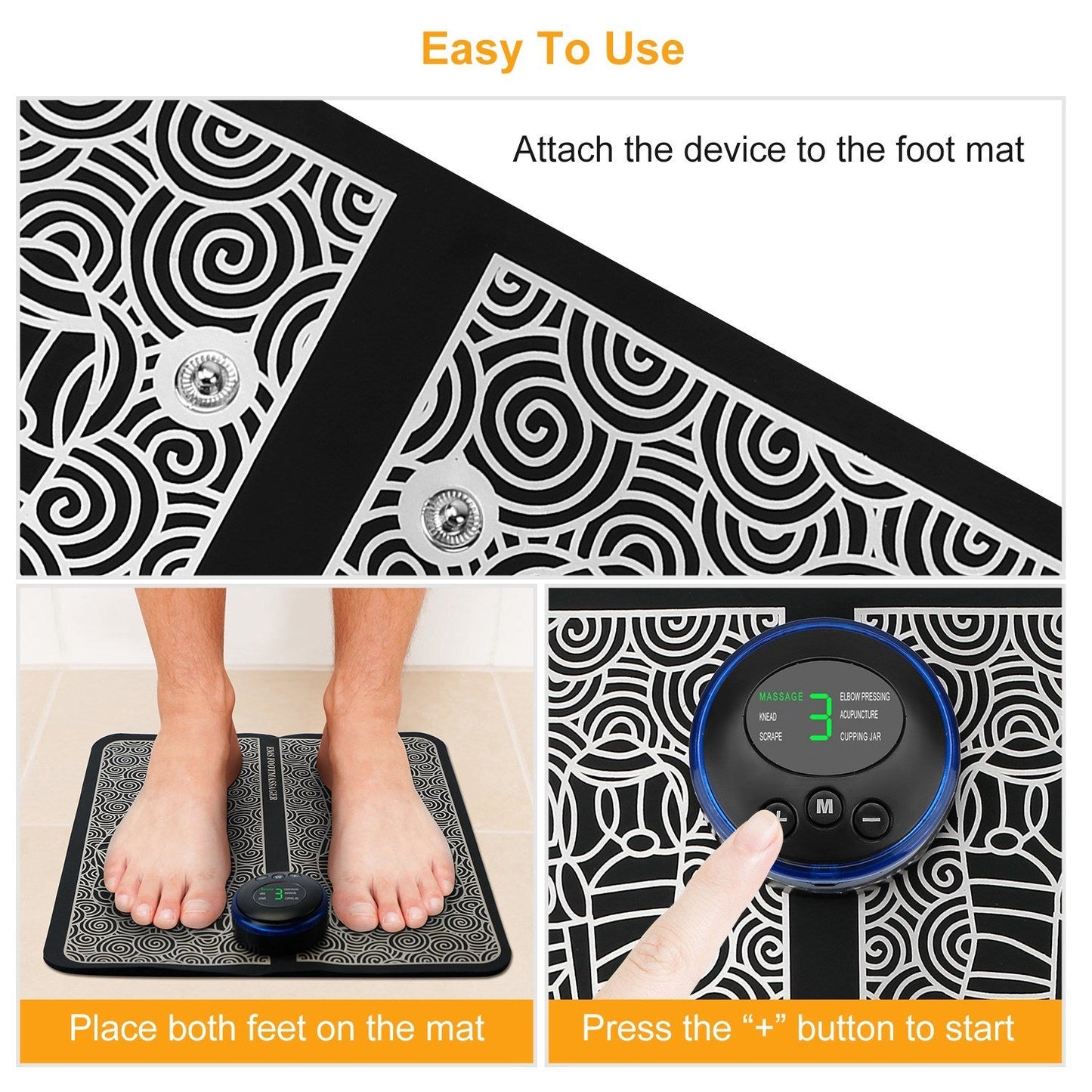 Rechargeable EMS Foot Massager Mat for Relaxation and Wellness