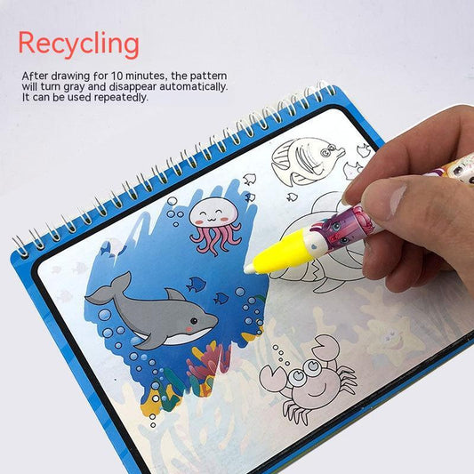 Ocean-Themed Reusable Water Drawing Book for Kids