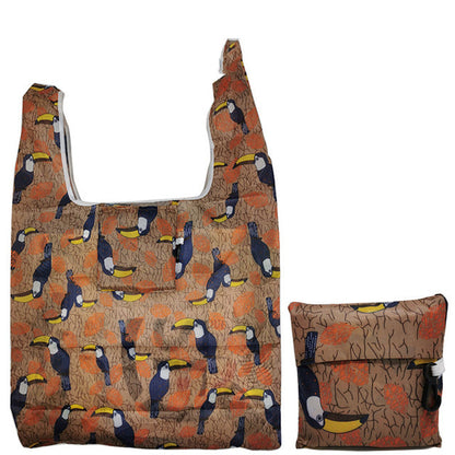 Eco-Friendly Reusable Shopping Bag - Multicolored Floral Pattern