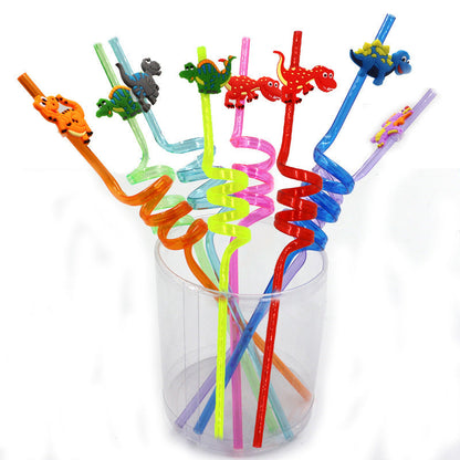 Multicolored Spiral Reusable Drinking Straws - Eco-Friendly & Durable