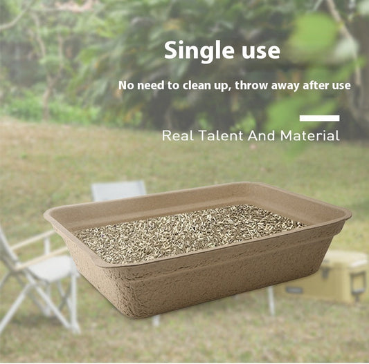 Biodegradable Disposable Litter Tray in Natural Brown