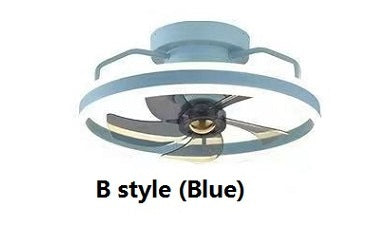 Energy-Efficient Ceiling Fan with LED Light - White Circular Design