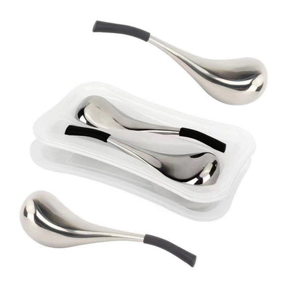 Silver Teardrop Facial Massage Tool for Relaxation and Wellness