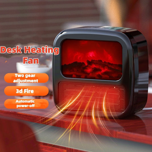 Energy-Efficient Desk Heating Fan with 3D Fire Effect