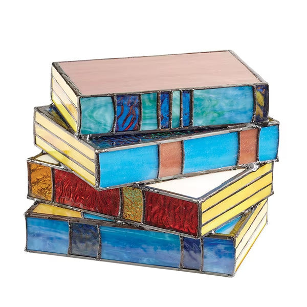 Multicolored Stained Glass Book Lamp - Artistic & Eco-Friendly Table Lighting