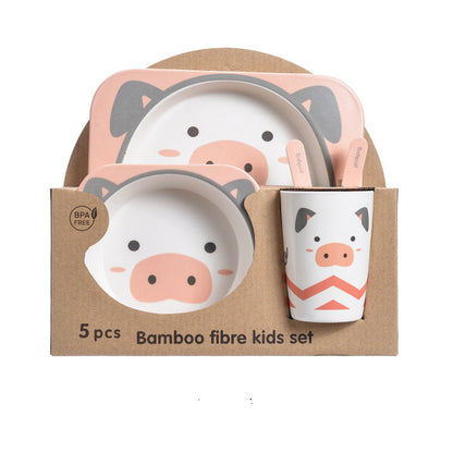 Bamboo Fibre Kids Dinnerware Set - Eco-Friendly Crocodile Design