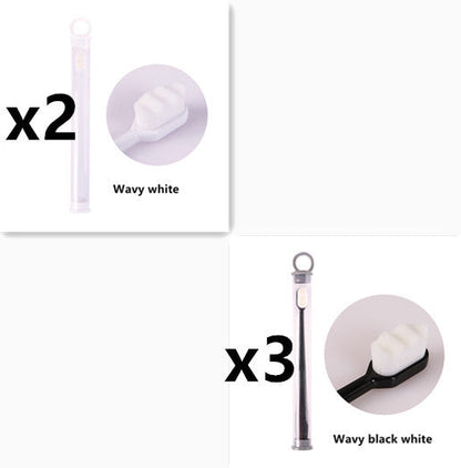 Eco-Friendly Bamboo Toothbrush with Wavy Handle Design