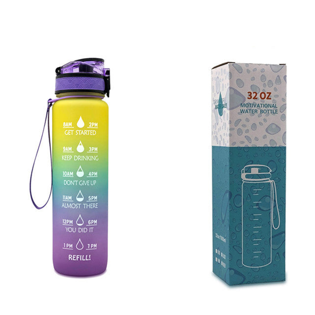Gradient BPA-Free Water Bottle with Time Markers