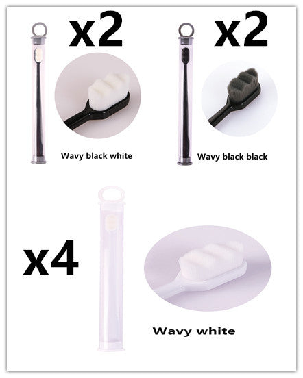 Eco-Friendly Bamboo Toothbrush with Wavy Handle Design