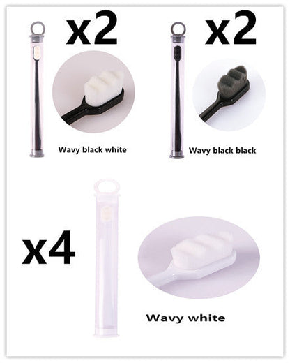 Eco-Friendly Bamboo Toothbrush with Wavy Handle Design