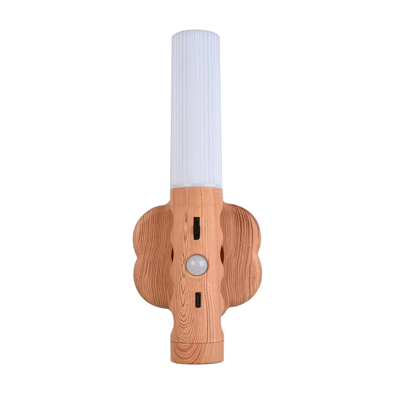 Eco-Friendly Multifunctional Flashlight and Lamp - Natural Wood Design
