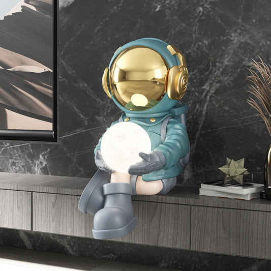 Blue and Gold Astronaut Decorative Figurine