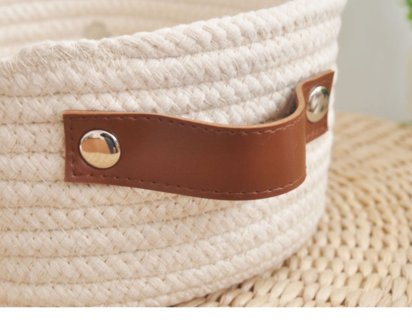 Eco-Friendly Woven Fabric Storage Baskets - Cream, Gray, Black