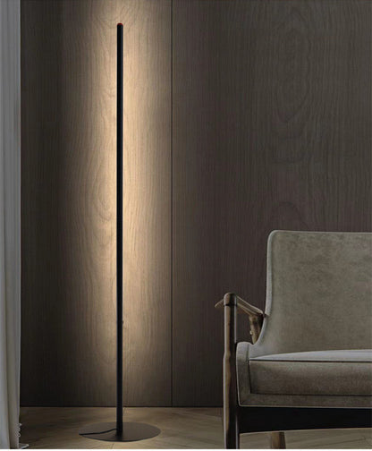 Energy-Efficient LED Floor Lamp - Modern Black Slim Design