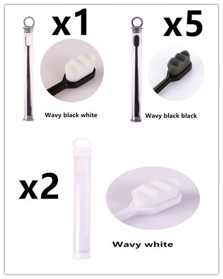 Eco-Friendly Bamboo Toothbrush with Wavy Handle Design