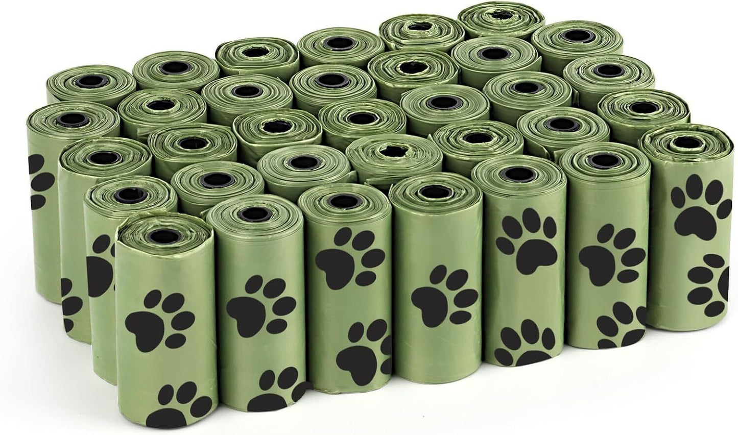 Eco-Friendly Biodegradable Dog Waste Bags - Green Paw Print Design