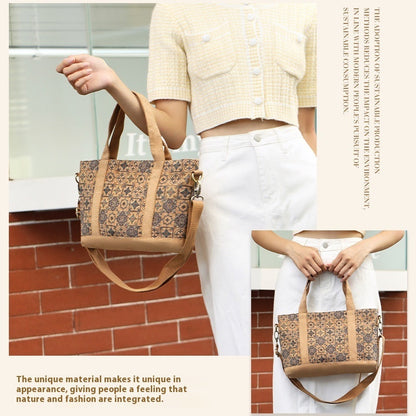 Eco-Friendly Floral Handbag with Durable Beige Straps