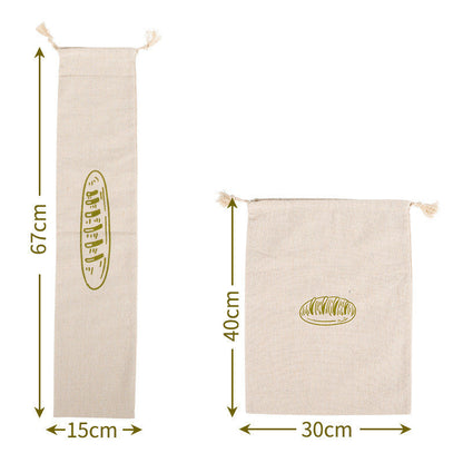 Eco-Friendly Reusable Bread Bags - Natural Beige Cotton with Drawstring