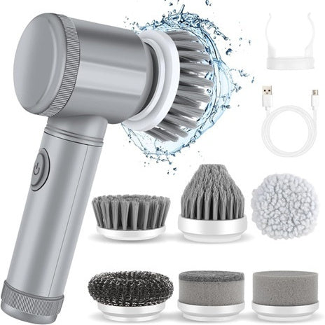 Rechargeable Multi-Use Electric Cleaning Brush Set with Interchangeable Heads