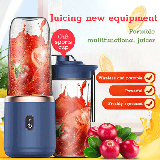 Portable Multifunctional Juicer in Blue with Transparent Blending Container