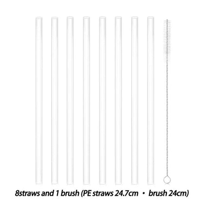 Eco-Friendly Reusable Glass Straws with Cleaning Brush - Sustainable Drinking Solution