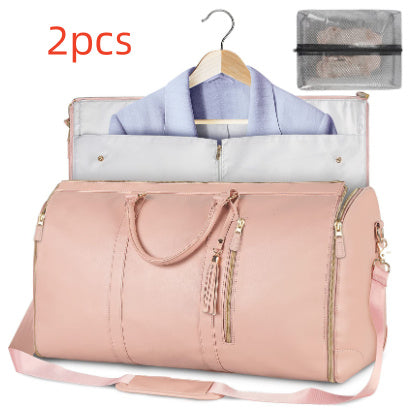 Versatile Light Pink Garment & Duffel Bag for Eco-Friendly Travel