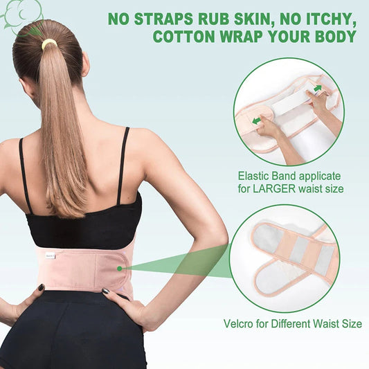 Beige Cotton Waist Wrap with Velcro Closure