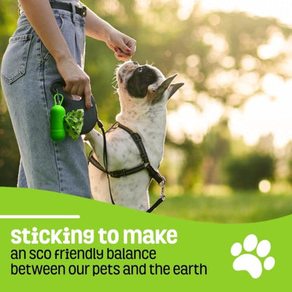 Eco-Friendly Biodegradable Dog Waste Bags - Green Paw Print Design