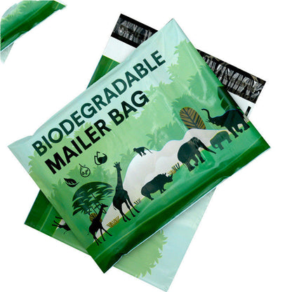 Eco-Friendly Biodegradable Mailer - Black Rectangular Envelope with Adhesive Strip