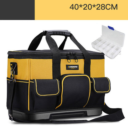 Durable Black and Yellow Tool Bag with Organizer Box